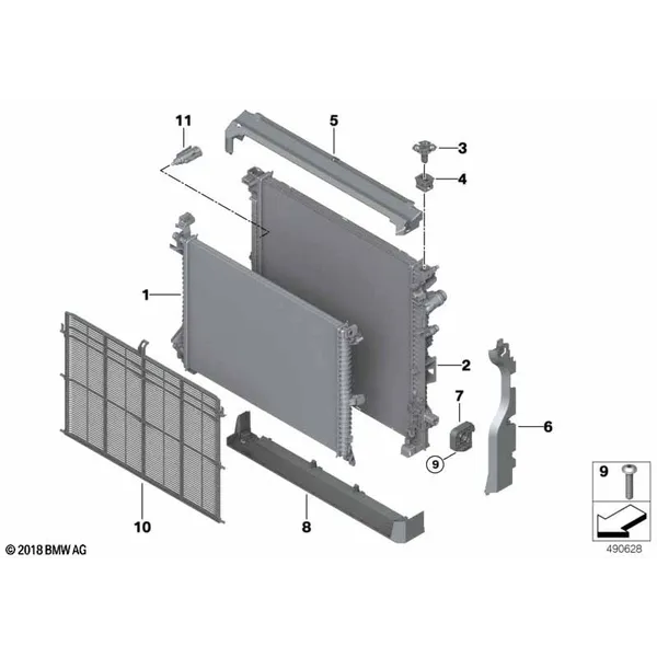 Крепеж радиатора охлаждающей жидкости