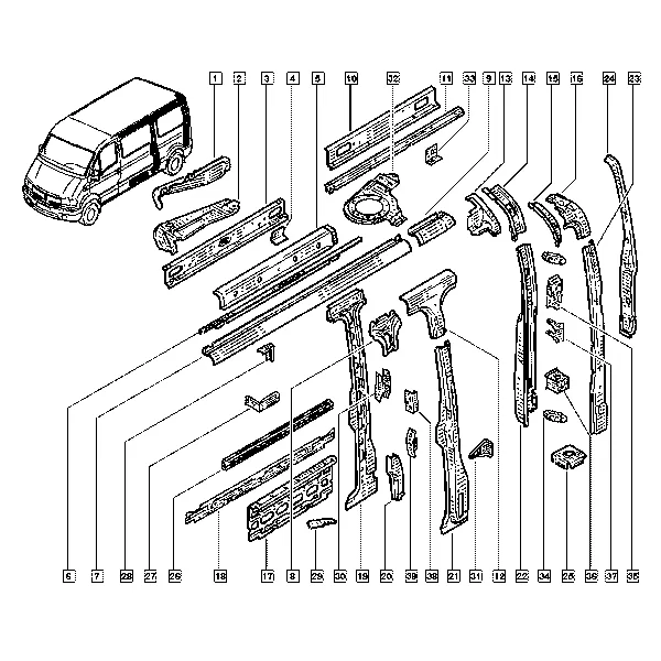 Боковины кузова и задние крылья