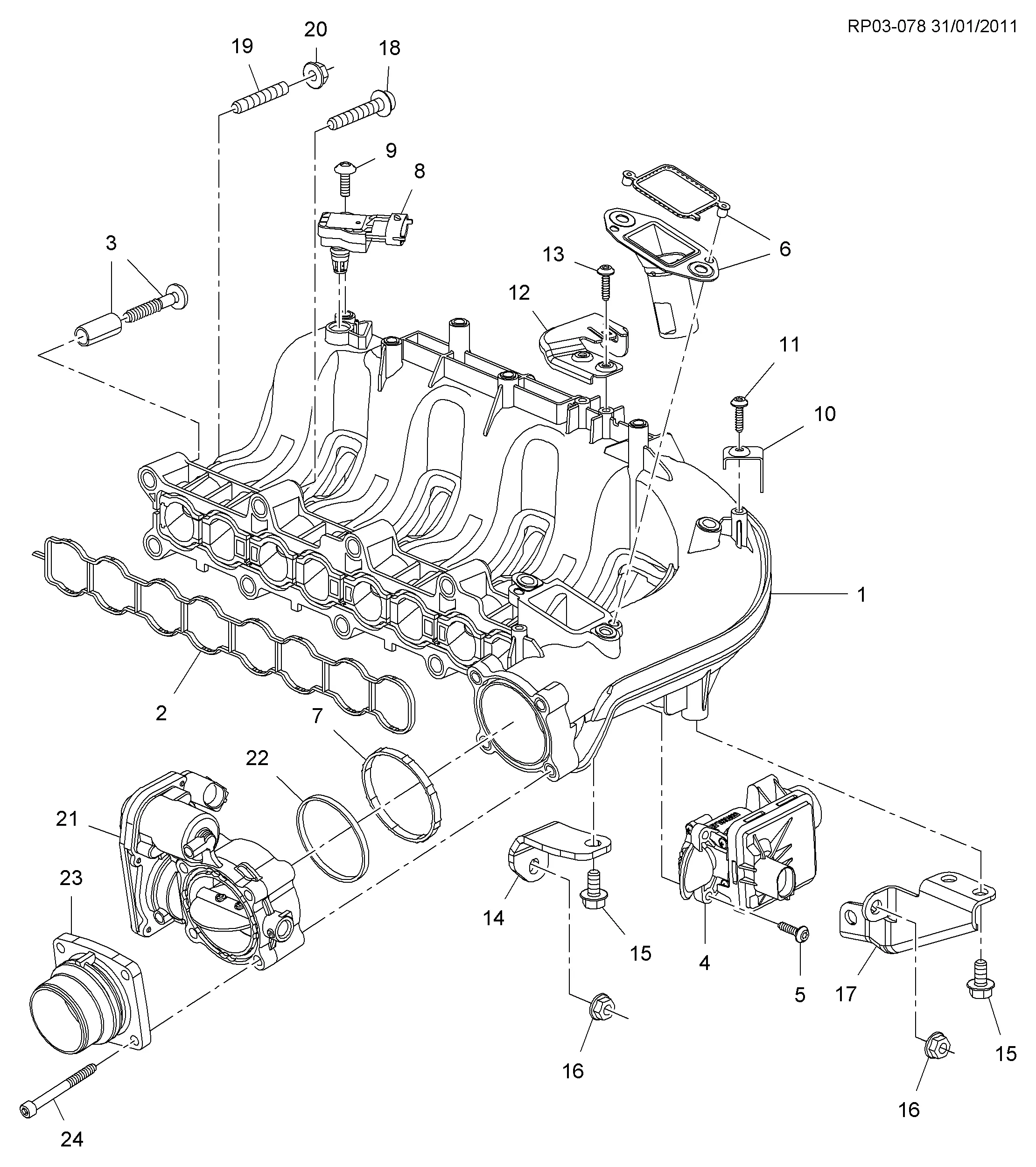 ВПУСКН. КОЛЛЕКТОР (LUD/1.7L)