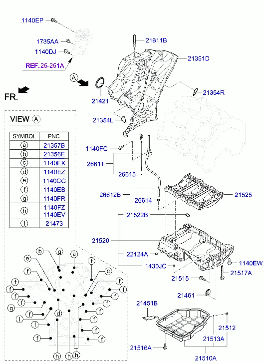 Крышка ременного привода и масляный картер
