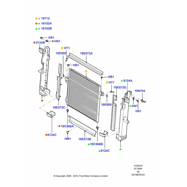 10B - Air Conditioning Condensr/Compressr, Condenser Assy; 19/JUL/2005-16/DEC/2010