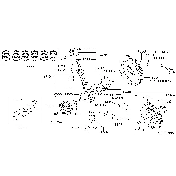Поршень, коленвал и маховик; ILLUSTRATION