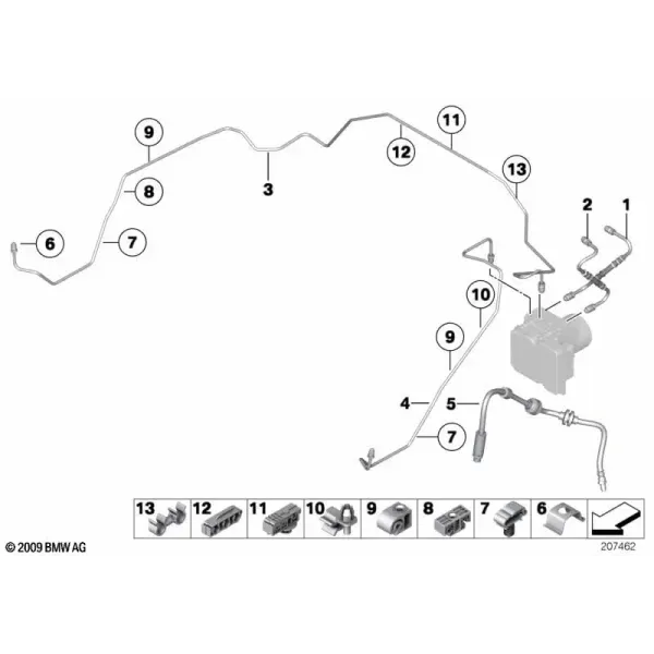 Передние тормозные трубопроводы