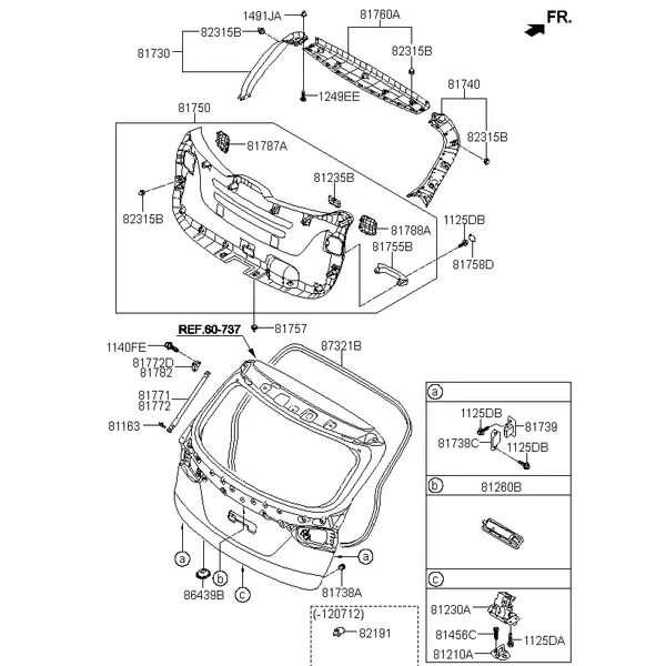 отделка двери багажника