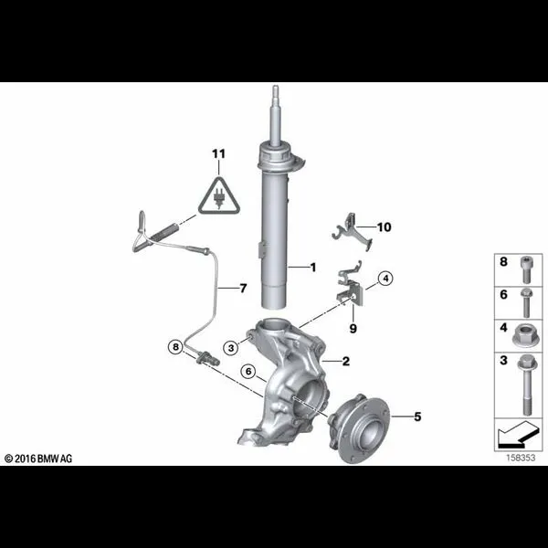 Ам.стойка Пд/повор.опора/подш.ст.колеса