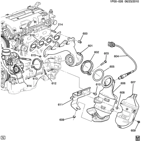ENGINE ASM-1.4L L4 PART 6 EXHAUST MANIFOLD & RELATED PARTS (LUJ/1.4C)
