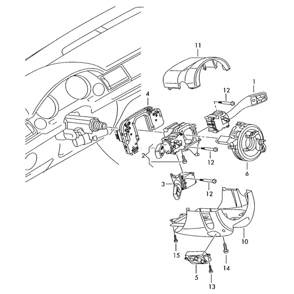 Комбинированный выключатель на рулевой колонке и накладки