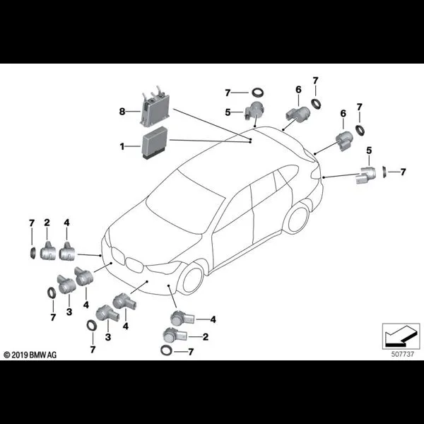 Сигнализация авар.сближен.при парк.(PDC)