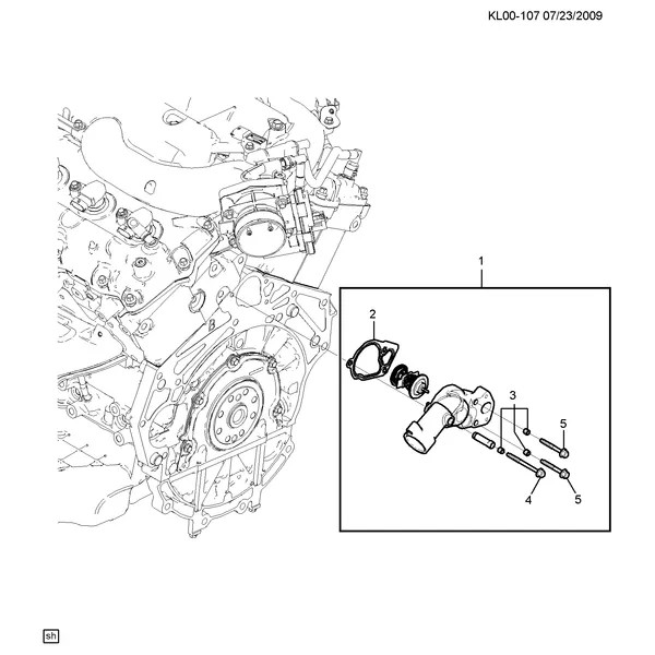 ДВИГ. СБ. 3.2 Л V6 PART 9 ТЕРМОСТАТ (LU1/3.2G)