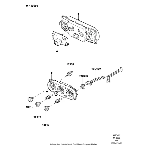05A - Heater & Air Conditioning Controls, (+)"Canada", (+)"Mexico", Manual Air Conditioning, US MARKETS; 13/NOV/2000-16/DEC/2010
