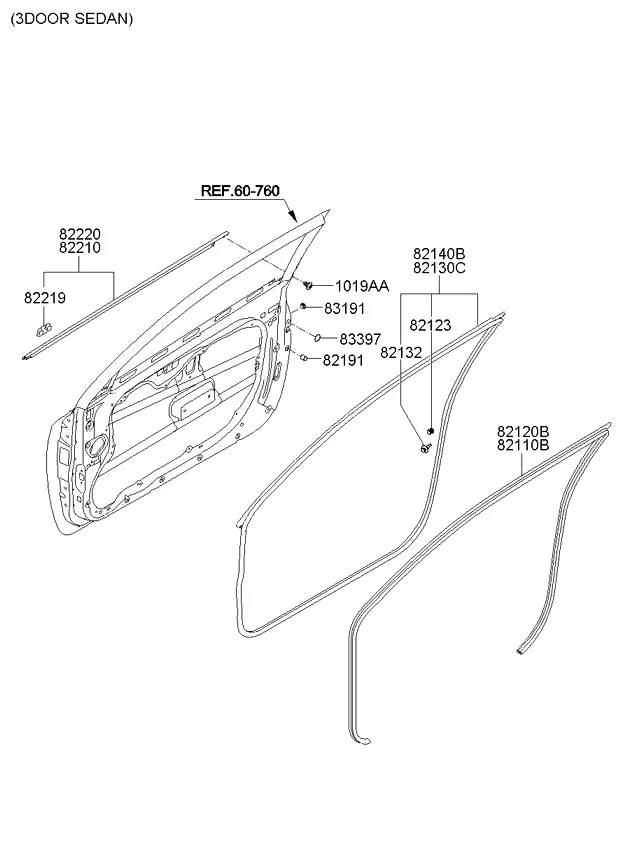 молдинг передней двери