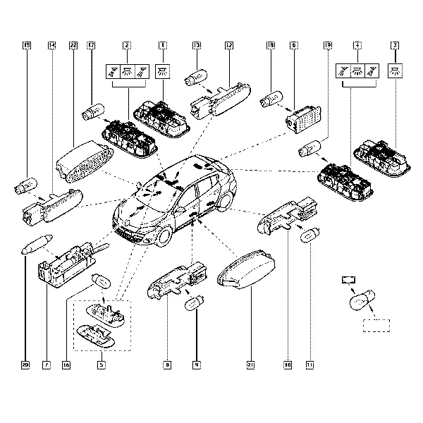 Плафон освещения в салоне