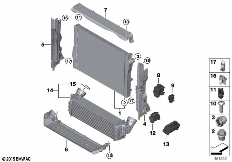 Крепеж радиатора охлаждающей жидкости