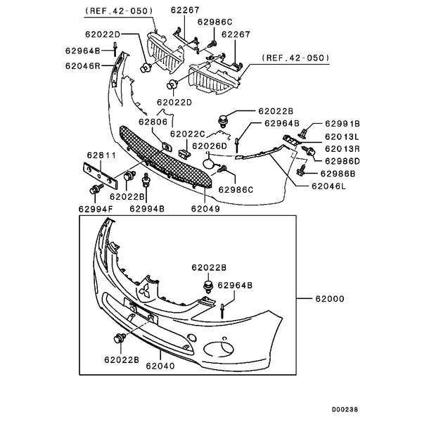 КУЗОВ - ПЕРЕДНИЙ БАМПЕР С УСИЛИТЕЛЕМ