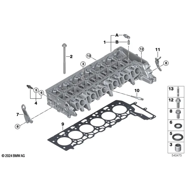 Головка блока цилиндров-доп.элементы