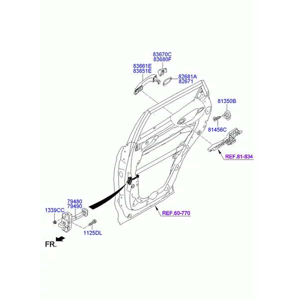 замок задней двери