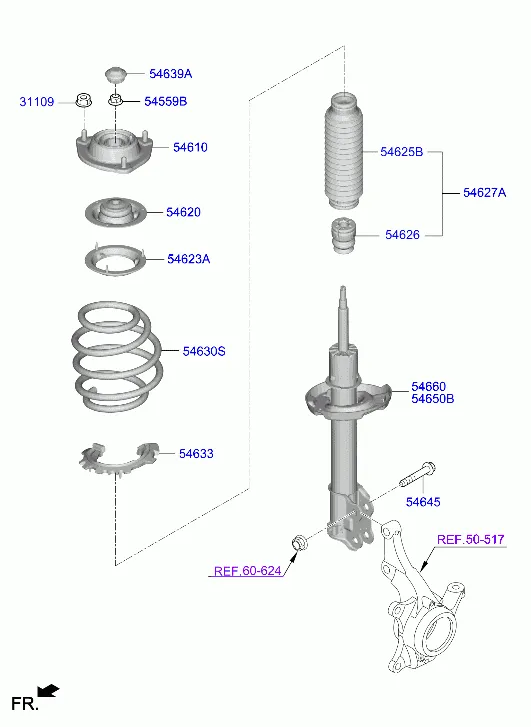 Пружина и стойка передней подвески