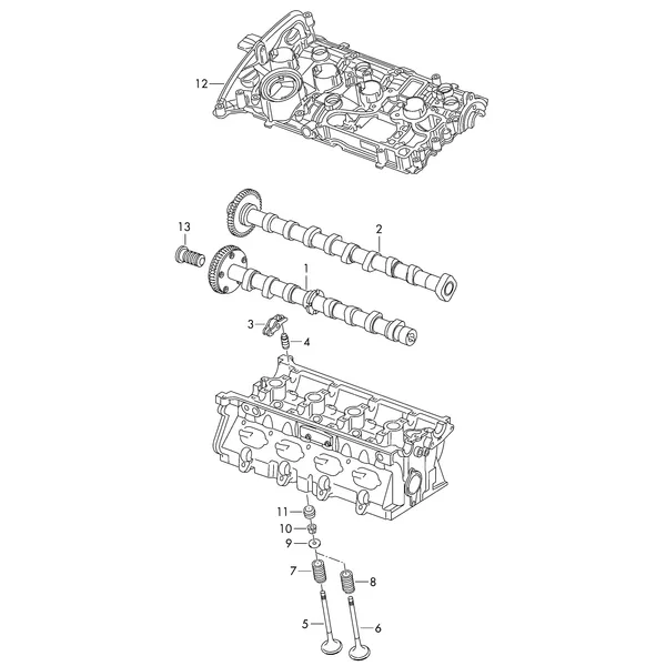Распределительный вал, клапаны