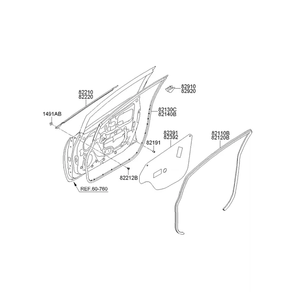 молдинг передней двери