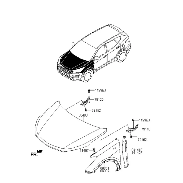 крылья и панель капота