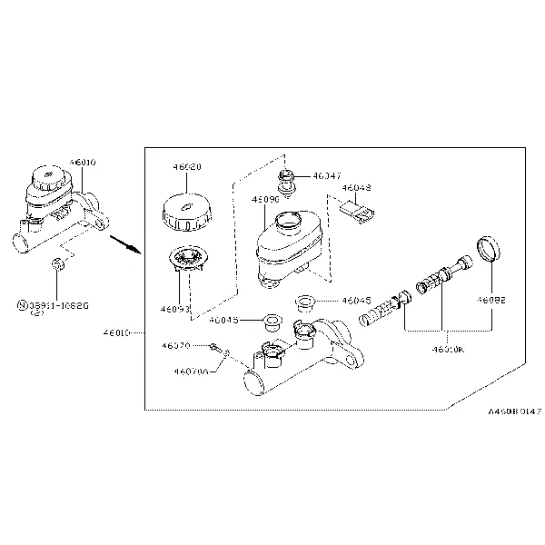 Главный тормозной цилиндр; F/ANTI SKID CONT-4WHL