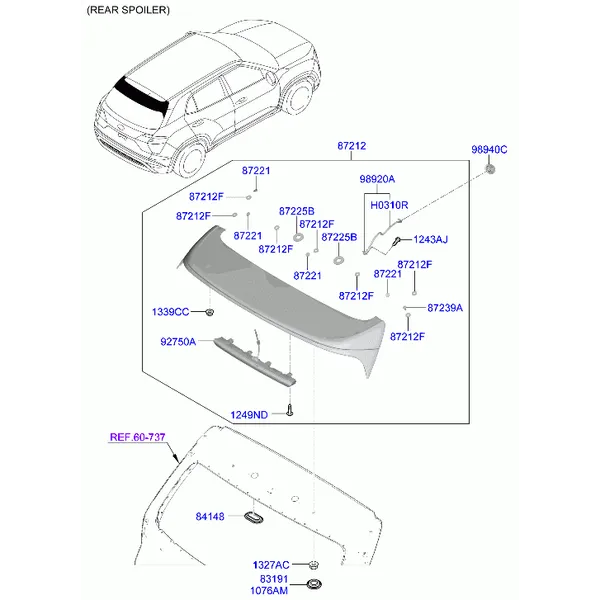 накладка на крышу и задний спойлер