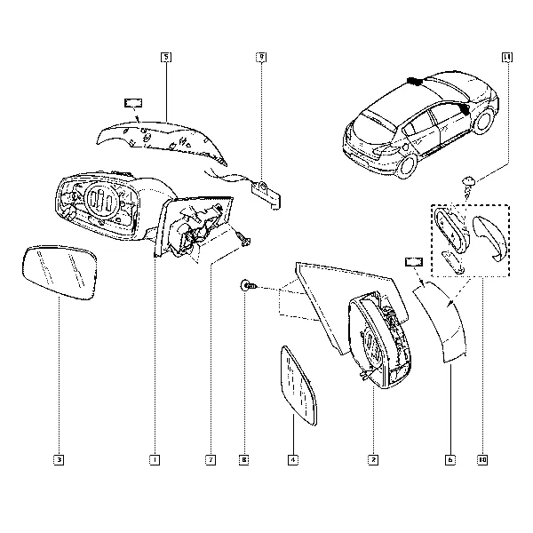 Внутренние/наружные зеркала заднего вида