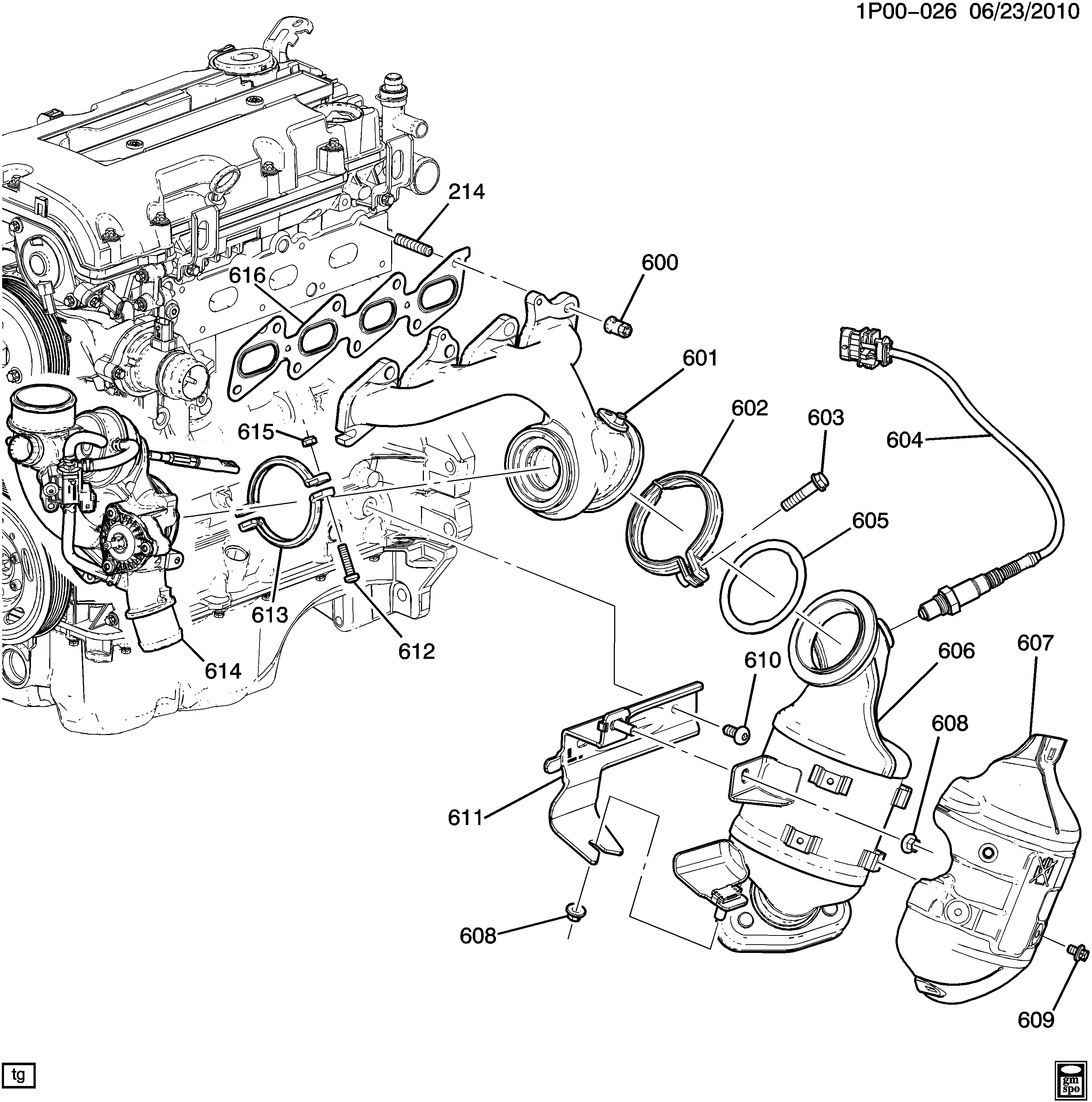 ENGINE ASM-1.4L L4 PART 6 EXHAUST MANIFOLD & RELATED PARTS (LUJ/1.4C)