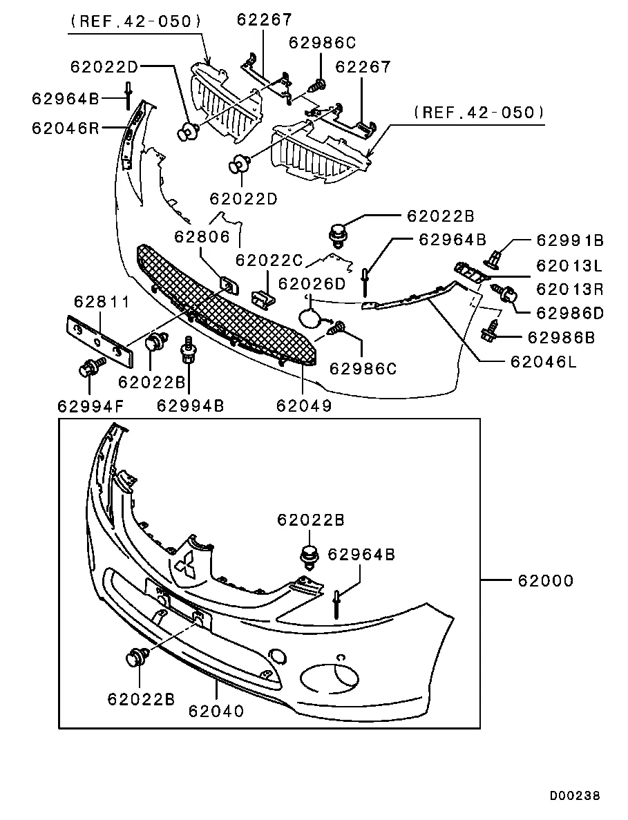 КУЗОВ - ПЕРЕДНИЙ БАМПЕР С УСИЛИТЕЛЕМ