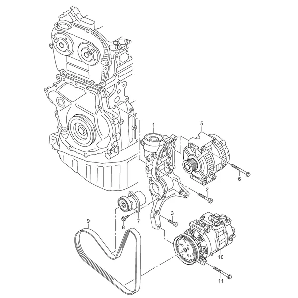 Детали подключения и крепления для генератора