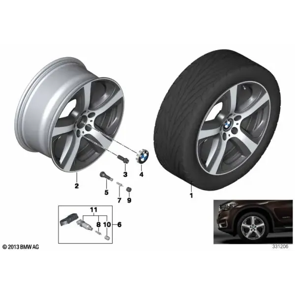 Легкосплавный диск BMW со звездообразными спицами 490, 19"