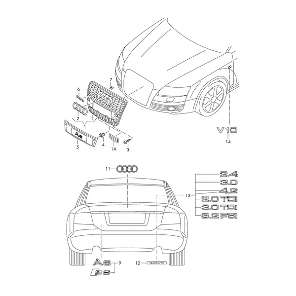 Решётка радиатора Надписи