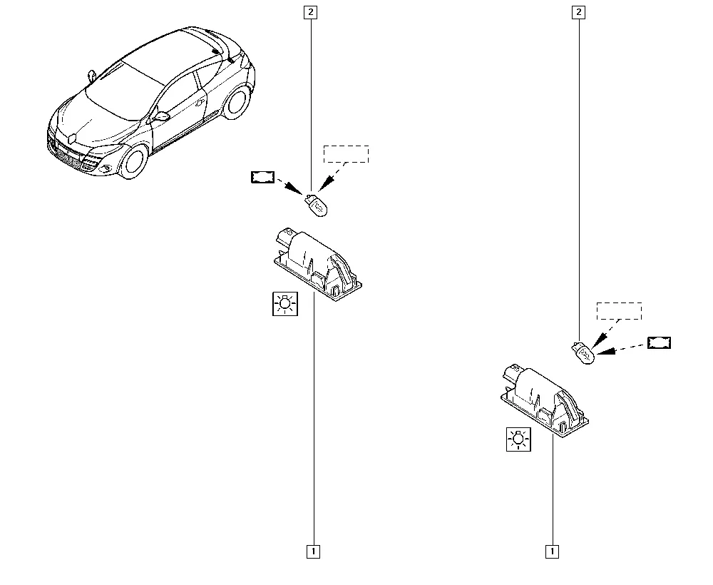 Фонарь освещения номерного знака