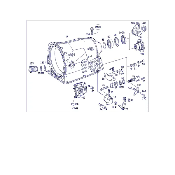 КОРПУС КП, ВЫХОД. ФЛАНЕЦ, СТОЯН.БЛОКИР. RRE, БЛОК.АКП, РЫЧАГ СЕЛЕКТ. ДИАПАЗ.