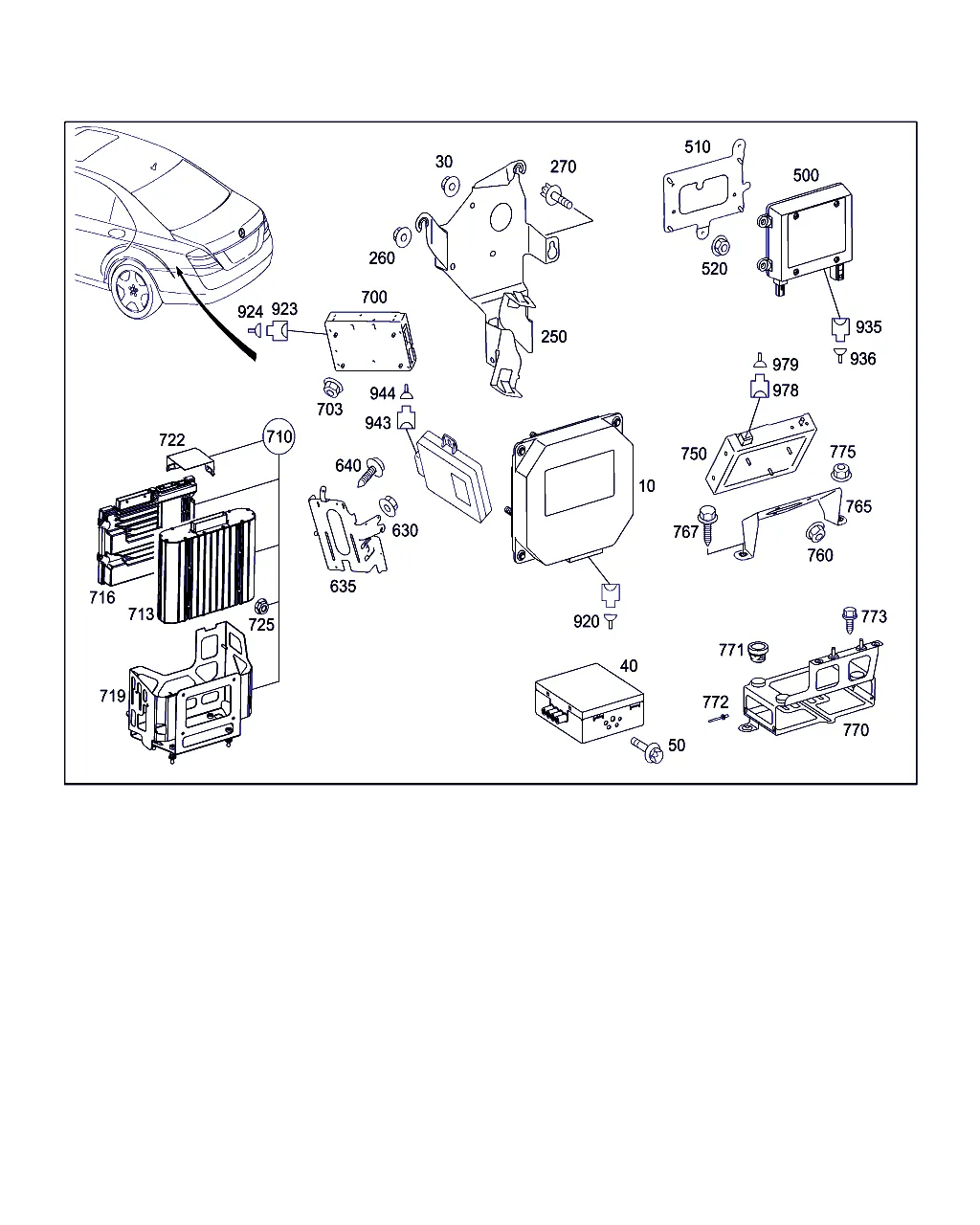 БЛОКИ УПРАВЛЕНИЯ И РЕЛЕ В БАГАЖНИКЕ