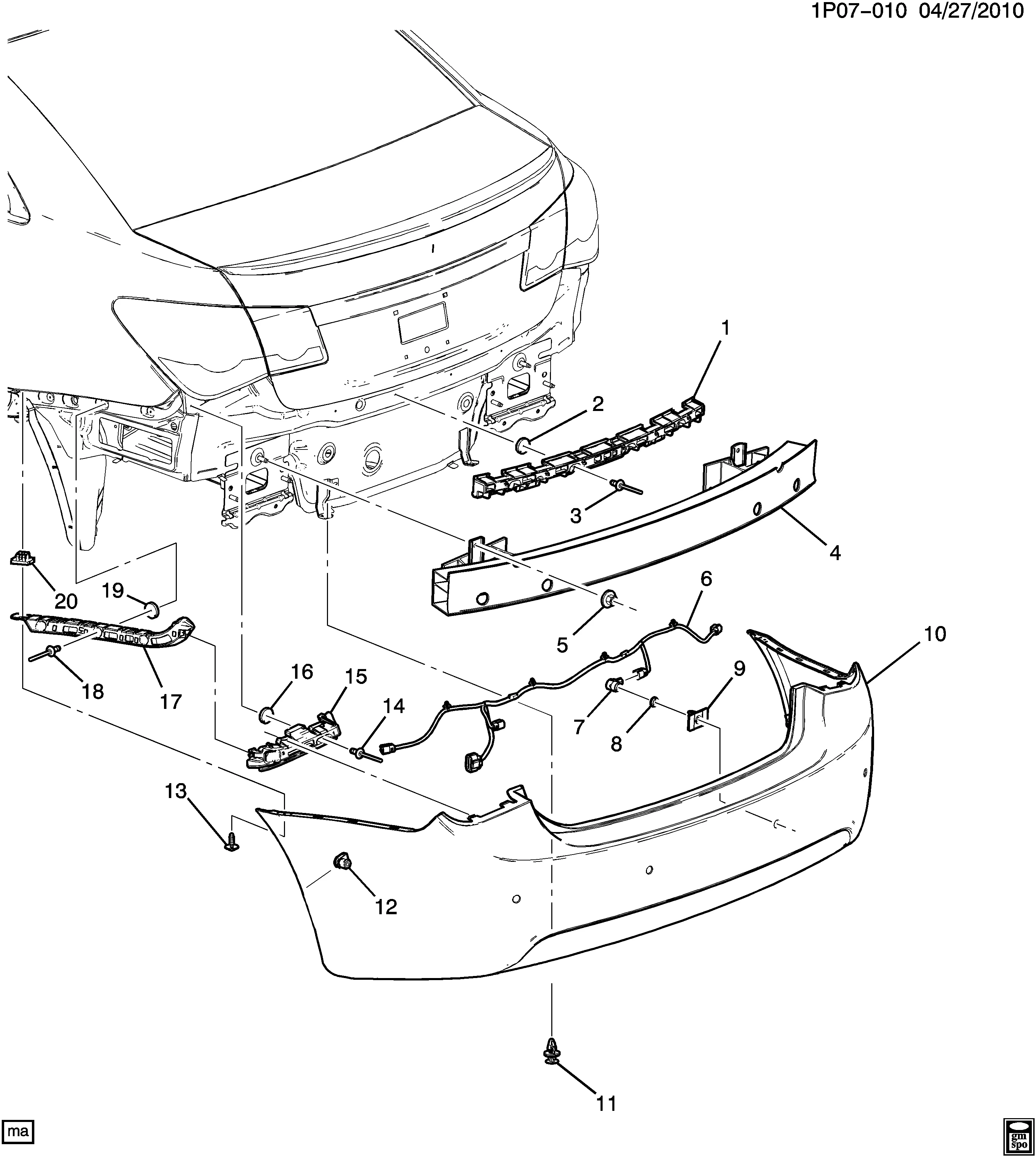 BUMPER/REAR (EXC SPORT BODY BVG)
