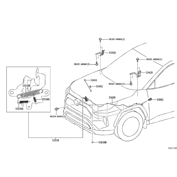 HOOD LOCK & HINGE