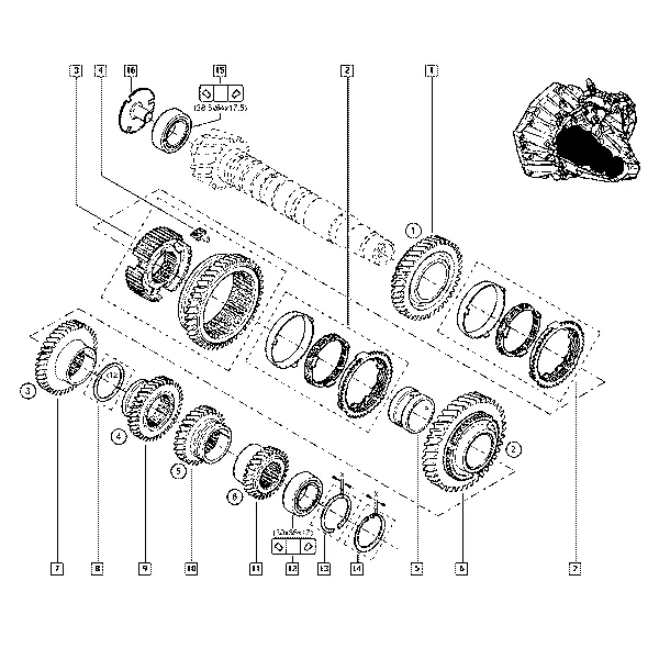 Шестерни коробки передач