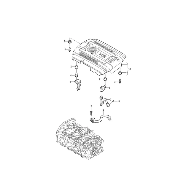 Защ. кожух впускн. коллектора Вентиляция клапанной крышки