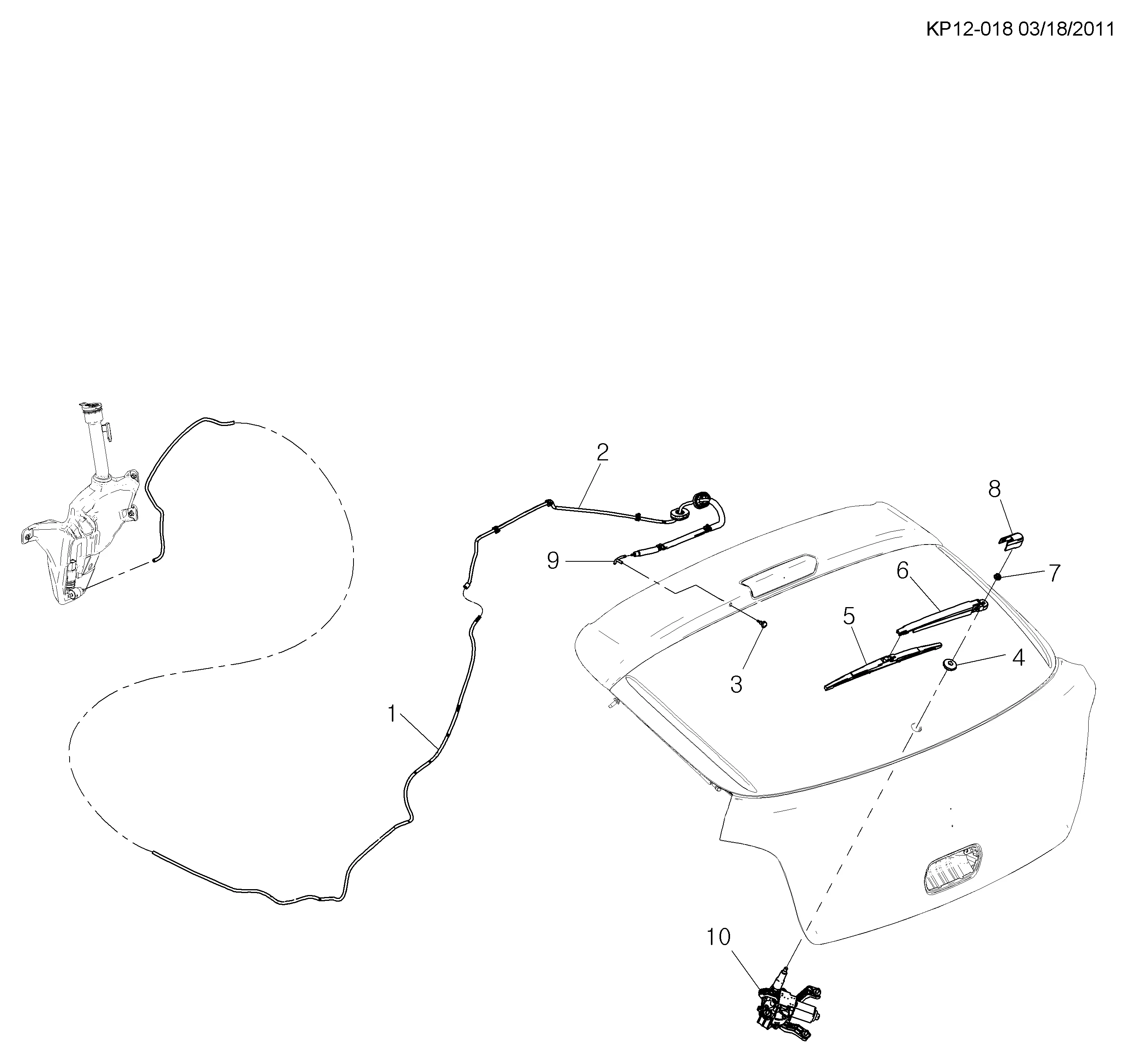 СИСТЕМА СТЕКЛООЧИСТИТЕЛЯ ЗАДНЕГО СТЕКЛА