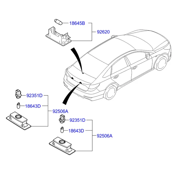 Лампа освещения номерного и внутреннего осв.