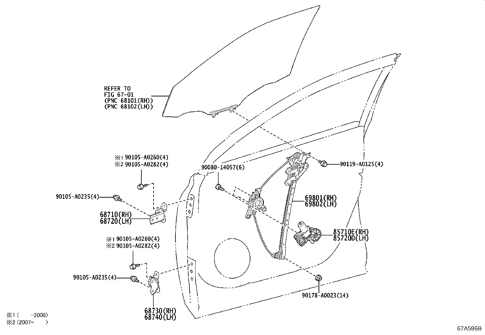 FRONT DOOR WINDOW REGULATOR & HINGE