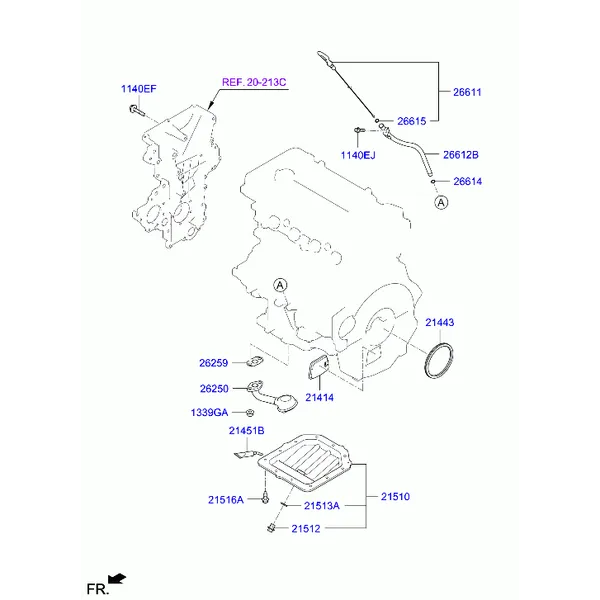 Крышка ременного привода и масляный картер