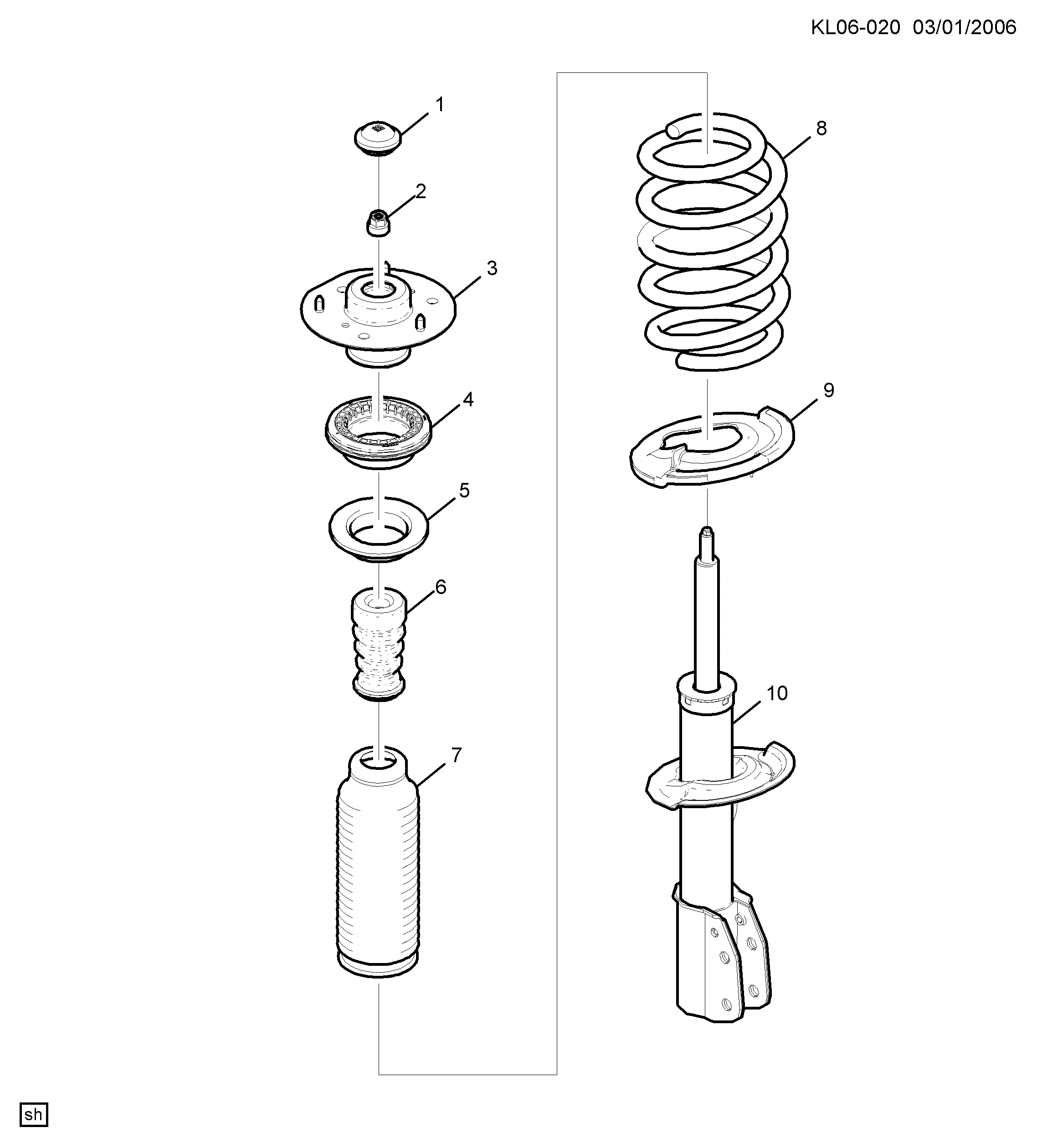 ПЕРЕДНЯЯ СТОЙКА АМОРТИЗАТОРА В СБОРЕ