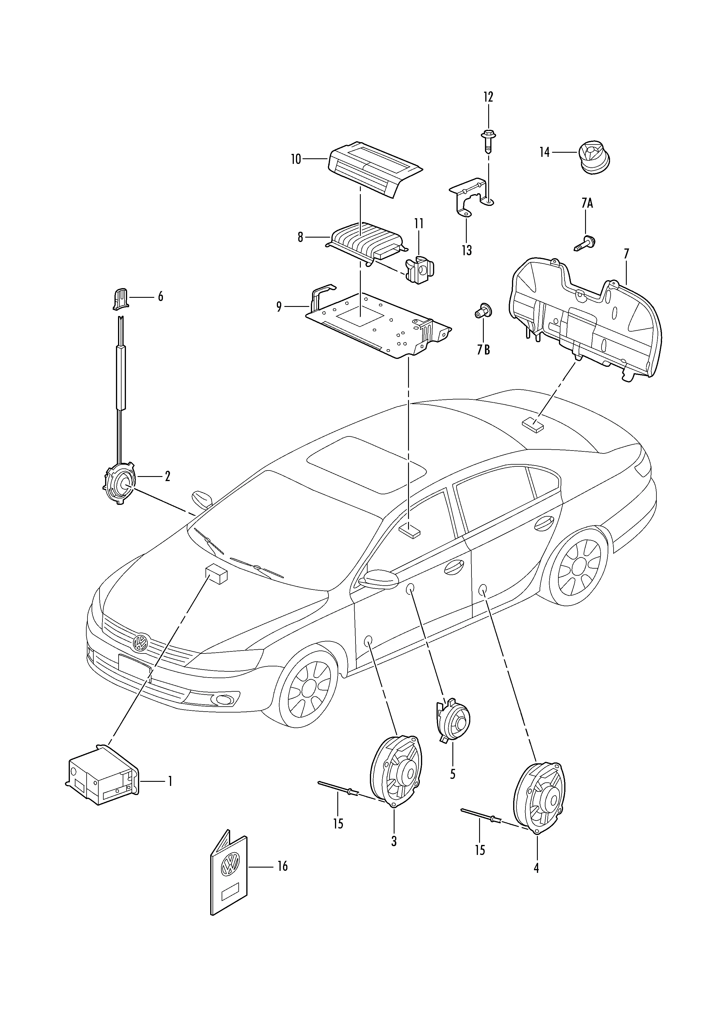 Головное устройство CD-чейнджер Динамик Частотный разделительн. фильтр для а/м с 10-ю динамиками