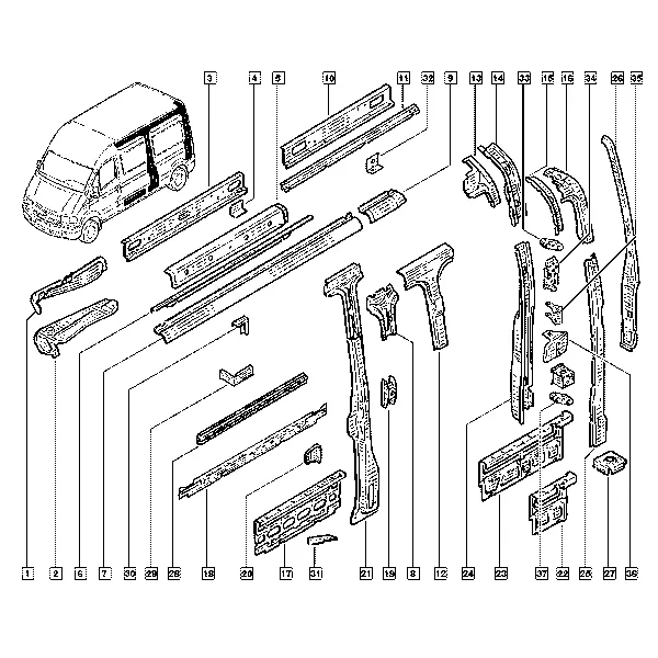 Боковины кузова и задние крылья