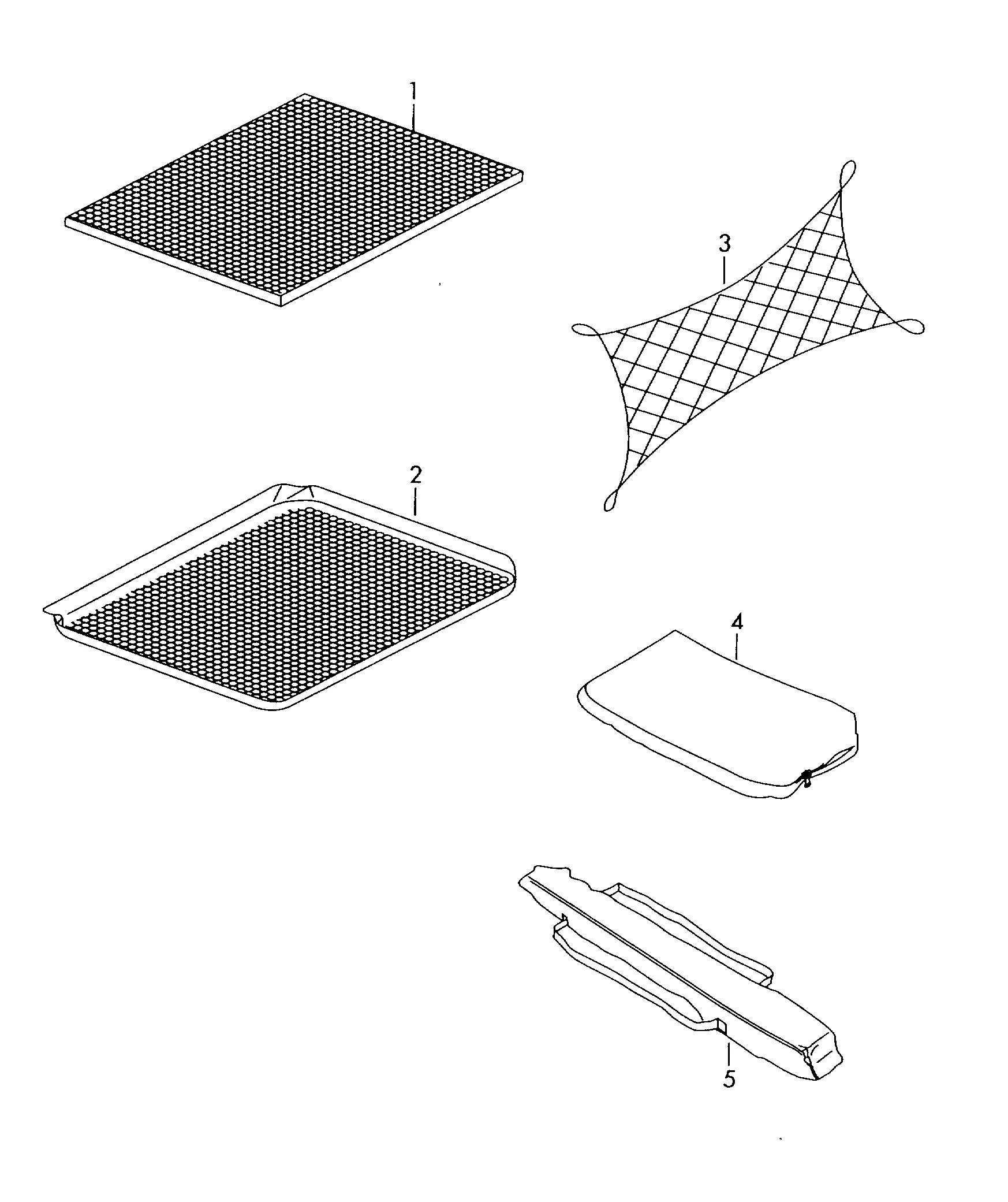 Оригинальные аксессуары Поддон для багажного отсека Перегородка-сетка *функция 'FI' невозможна