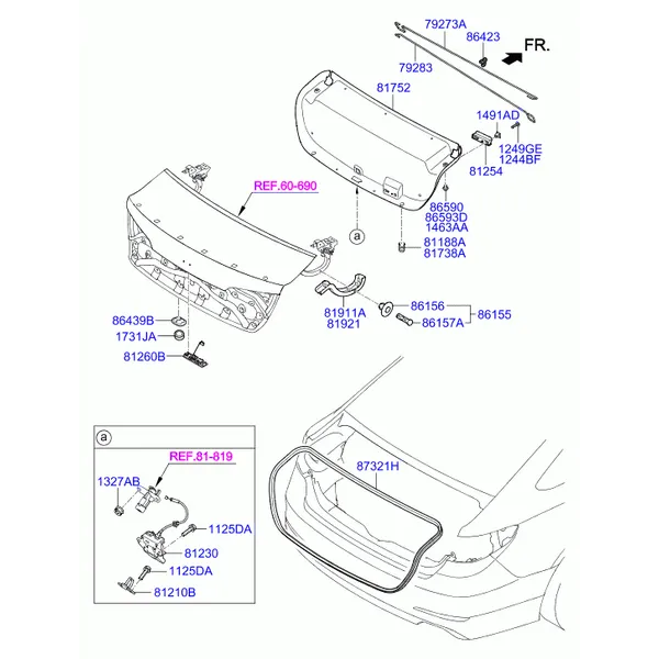 Облицовка крышки багажного отделения