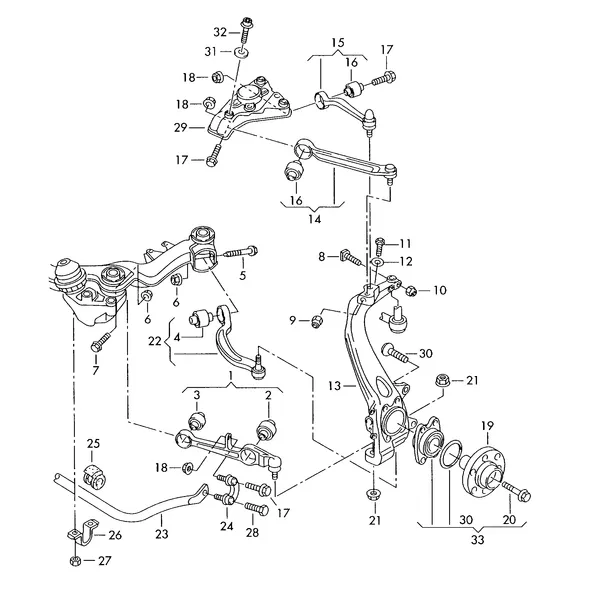Несущий рычаг Поворотный кулак Стабилизатор