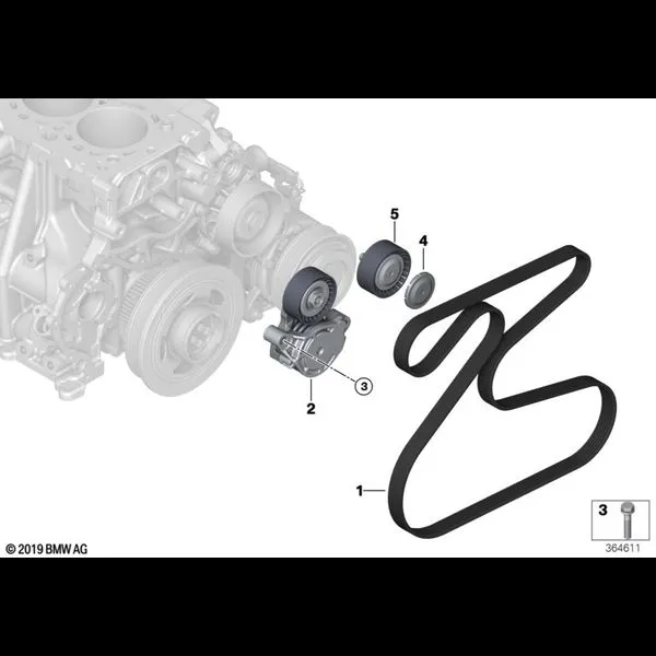 Ременный привод водяной помпы/генератора